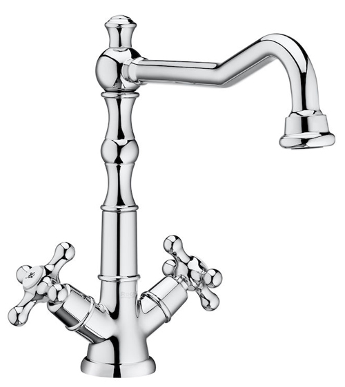 Roca Carmen Dwuuchwytowa bateria umywalkowa sztorcowa wysoka z korkiem click-clack (A5A384BC00)